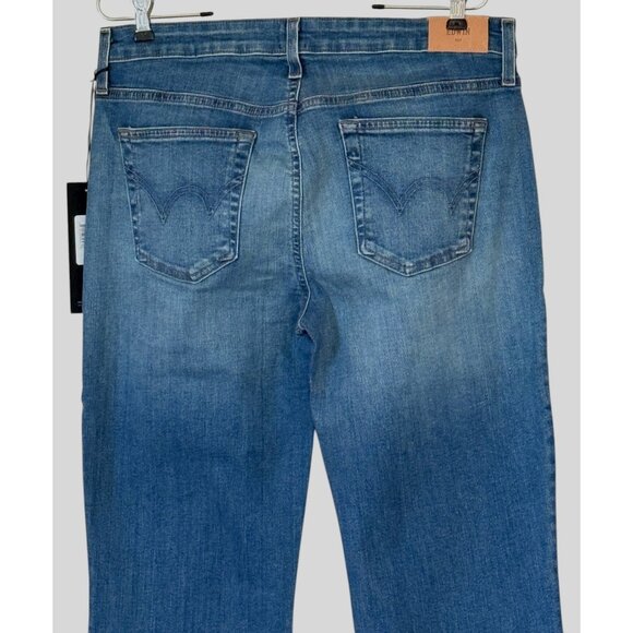 Edwin 1947 Women's Lark Mid-Rise Boot Cut Jeans Blue Flashback Size 30 NWT - Picture 6 of 9